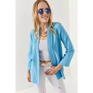 Olalook Women's Baby Blue Shawl Collar Atlas Jacket