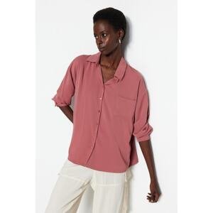 Trendyol Pale Pink Pocket Woven Shirt