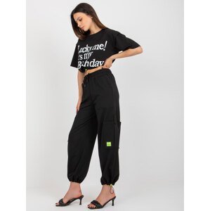 Black two-piece tracksuit with cargo trousers