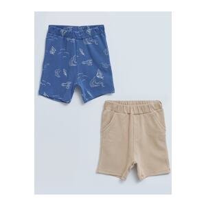 LC Waikiki Elastic Waist Cotton Baby Boy Shorts, Pack of 2