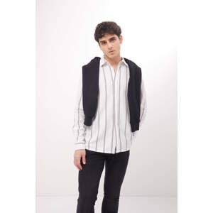 DEFACTO Regular Fit Striped Cotton Long Sleeve Shirt