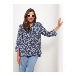 LC Waikiki Women's Patterned Long-Sleeved Shirt with Button Fastening