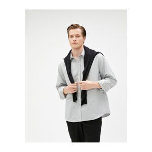 Koton Basic Shirt Classic Cuff Collar Long Sleeve Buttoned Non Iron