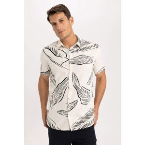 DEFACTO Regular Fit Woven Printed Short Sleeve Shirt