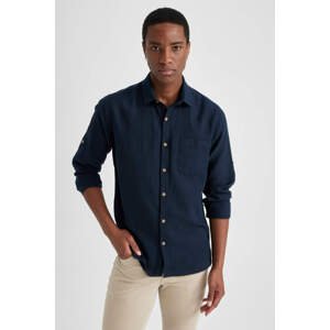 DEFACTO Slim Fit Textured Long Sleeve Shirt