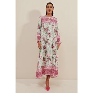 Bigdart 1947 Patterned Long Dress - Y.fuchsia