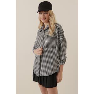 Bigdart 3955 Houndstooth Oversize Shirt