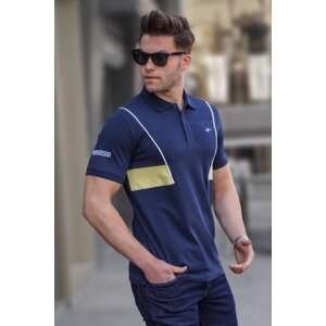 Madmext Navy Blue Polo Collar Men's T-Shirt 5243
