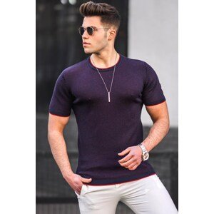 Madmext Men's Navy Blue Knitwear T-Shirt 5098