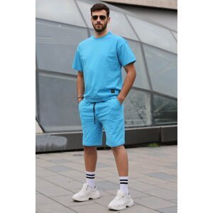 Madmext Blue Men's Regular Fit Shorts Set 5915
