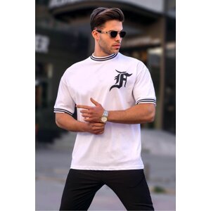 Madmext Men's White Printed Regular Fit T-Shirt 6062
