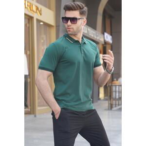 Madmext Dark Green Men's Polo Neck T-Shirt 6113