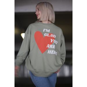 Madmext Mint Green Printed Sweatshirt