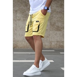 Madmext Yellow Capri Shorts With Pocket 4847