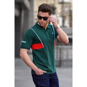 Madmext Green Polo Neck Men's T-Shirt 5243