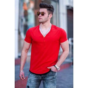 Madmext Men's Red Buttoned T-Shirt 4490