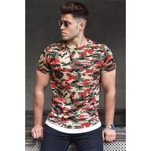 Madmext Camouflage Patterned Red Men's T-Shirt 4480