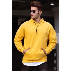 Madmext Men's Basic Yellow Hoodie & Sweatshirt 4764
