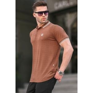 Madmext Brown Basic Regular Fit Men's Polo Neck T-Shirt 6100