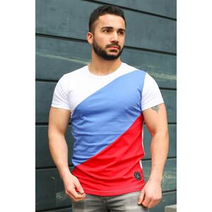 Madmext Color Block White T-Shirt 3018