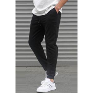 Madmext Black Basic Men's Tracksuits With Elastic Legs 5494