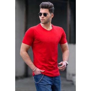 Madmext Crew Neck Basic Red T-Shirt 3006
