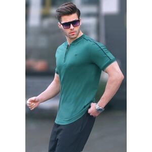 Madmext Dark Green Polo Neck Men's T-Shirt 9281