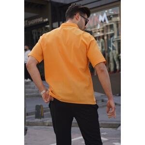 Madmext Mustard Basic Short Sleeved Men's Shirt 5598