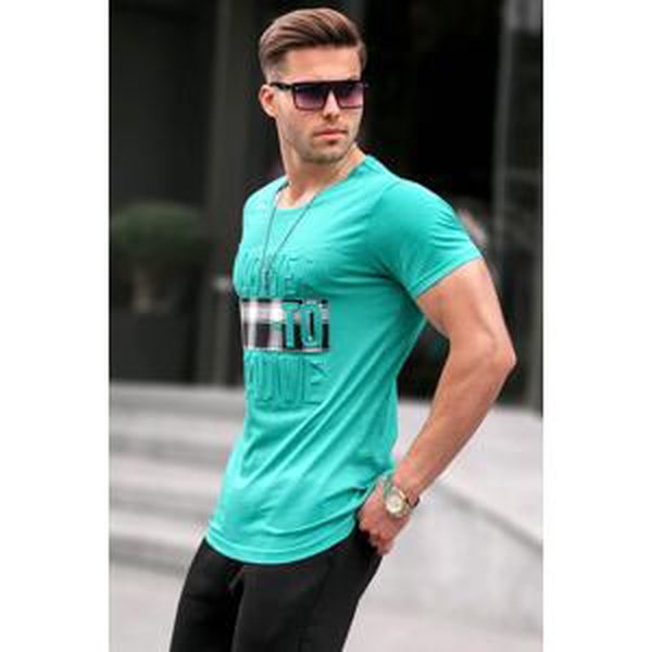 Madmext Checked Green T-Shirt 2896