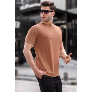 Madmext Brown Regular Fit Men's Basic T-Shirt 6069