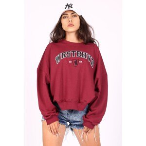 Madmext Mad Girls Burgundy Sweatshirt