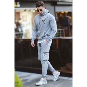 Madmext Printed Gray Tracksuit Set