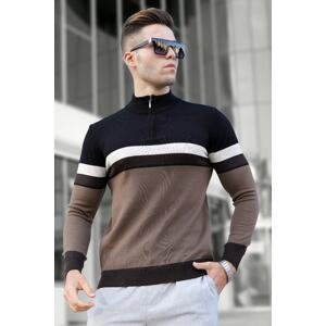 Madmext Men's Black Zippered Sweater 5601