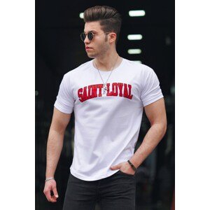 Madmext Men's White Printed T-Shirt 4630