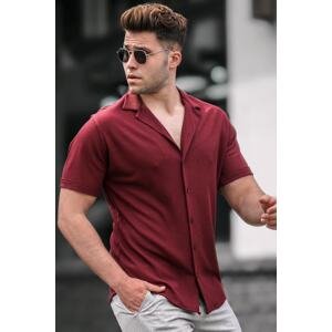 Madmext Men's Burgundy Short Sleeve Shirt 5500