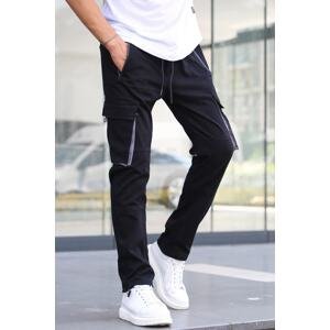 Madmext Black Cargo Pocket Jogger Trousers 5791