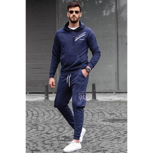 Madmext Printed Navy Blue Tracksuit Set