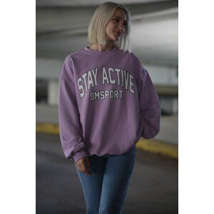 Madmext Women's Lilac Printed Oversize Sweatshirt