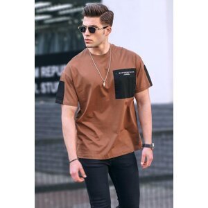Madmext Brown Pocket Detailed Men's Basic T-Shirt