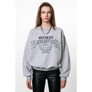 Madmext Mad Girls Gray Women's Sweatshirt Mg925