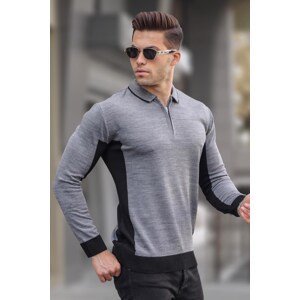 Madmext Anthracite Polo Neck Knitwear Sweater 5797