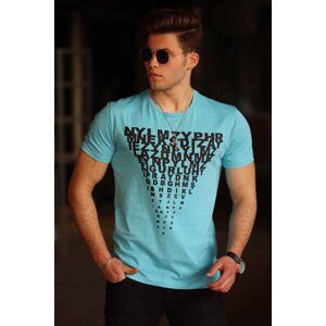 Madmext Printed Men's Turquoise T-Shirt 4471