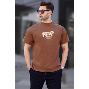 Madmext Brown Men's Printed T-Shirt 6124