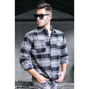 Madmext Anthracite Checked Men's Shirt 5518