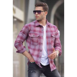 Madmext Claret Red Lumberjack Shirt with Pocket 5527