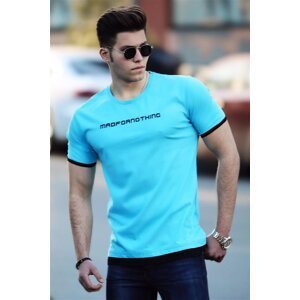 Madmext Men's Blue Printed T-Shirt 4479