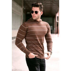 Madmext Men's Brown Hoodie Sweater 5623