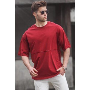 Madmext Men's Burgundy Oversize Printed T-Shirt 5250
