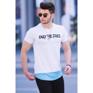 Madmext White Printed Men's T-Shirt 4597