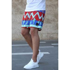 Madmext Red Printed Swim Shorts 2957